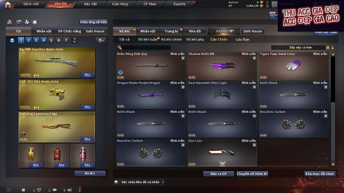 shop acc cf uy tin gia re